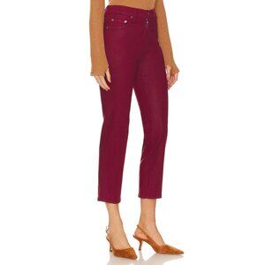 New Pistola Monroe Coated Carnation Deep Red Cigarette Crop Pants Jeans